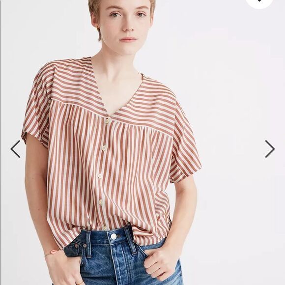 Madewell Tops - Madewell Rhyme Button-Front Top in Stripe Play